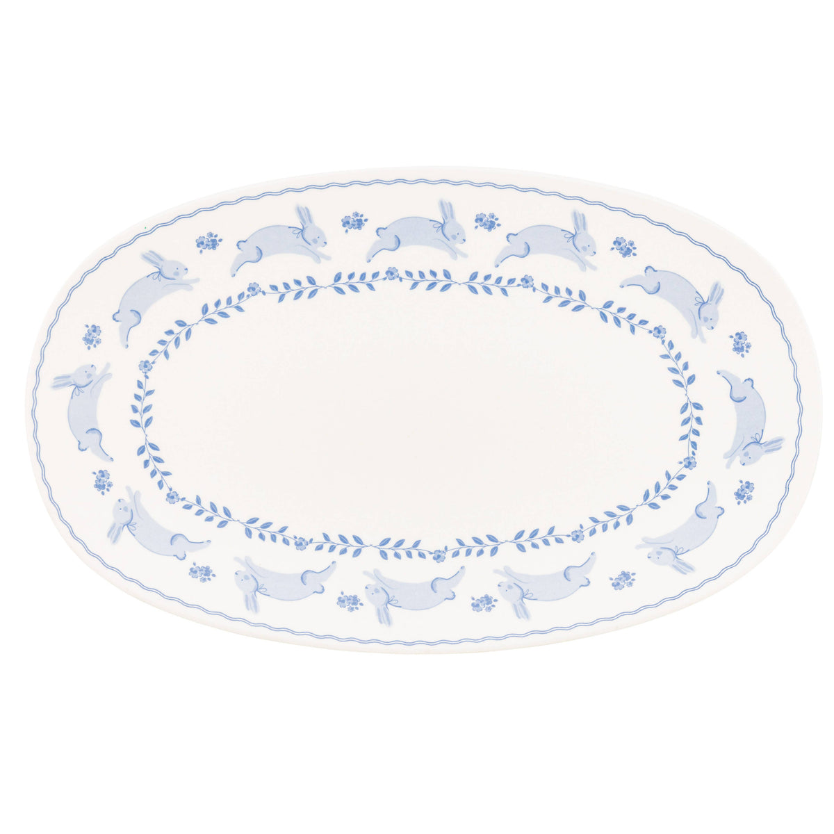 Bunny Oval Bamboo Tray - The Preppy Bunny