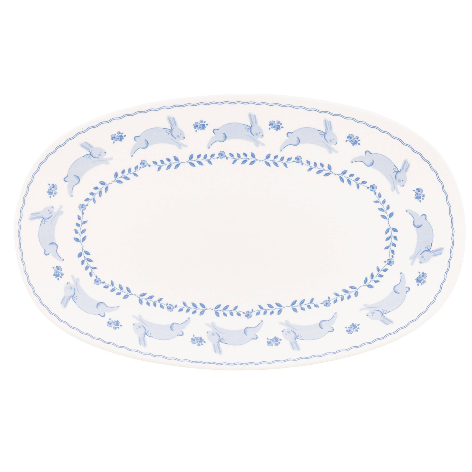 Bunny Oval Bamboo Tray - The Preppy Bunny