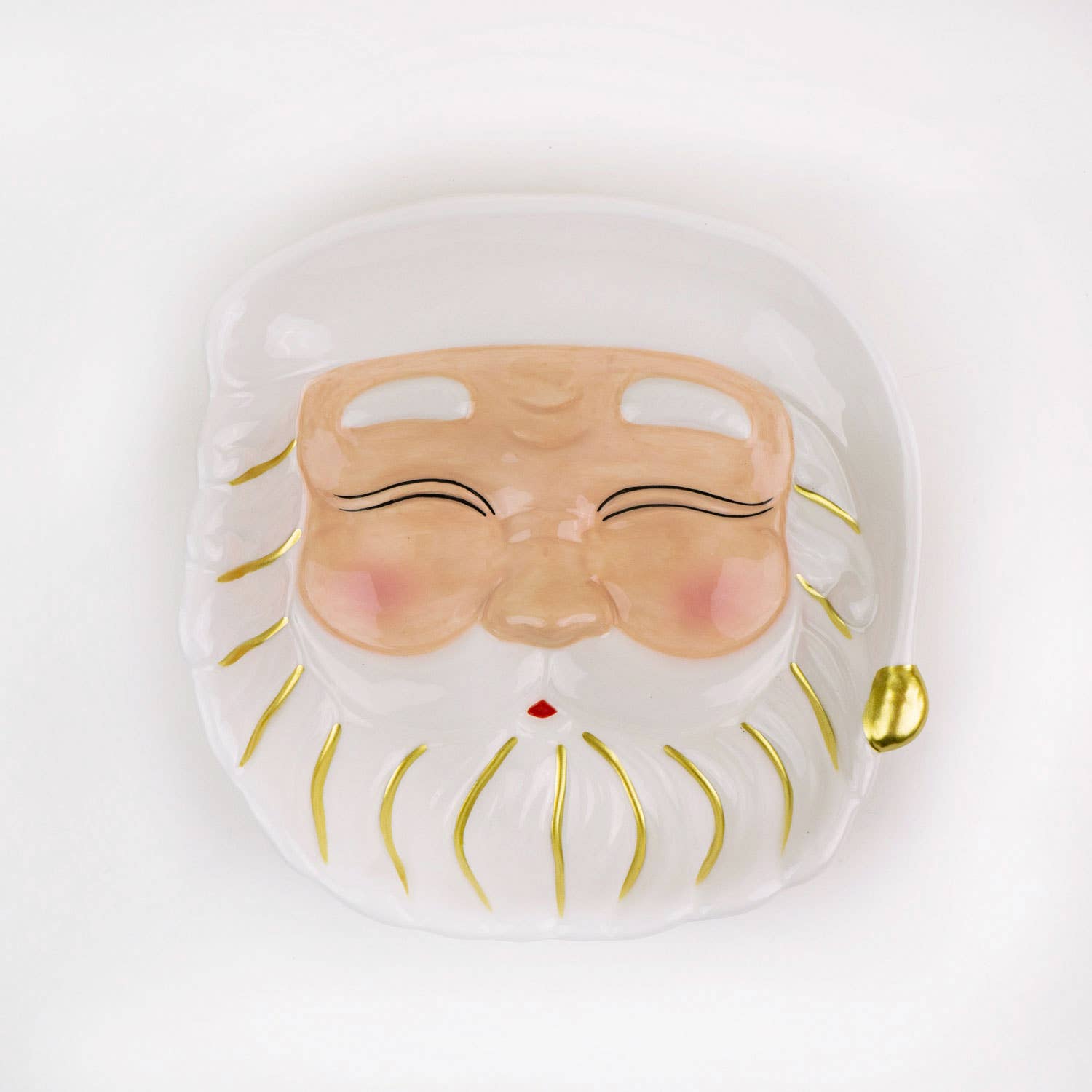 White Hat Santa Dessert Plate - The Preppy Bunny