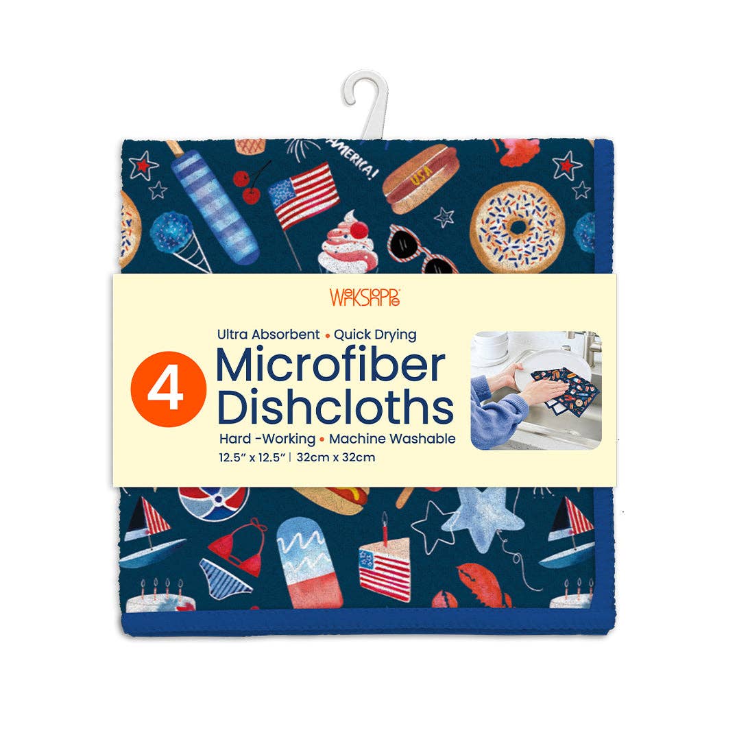 Summer Favorites Microfiber Dishcloths, Americana Decor - The Preppy Bunny