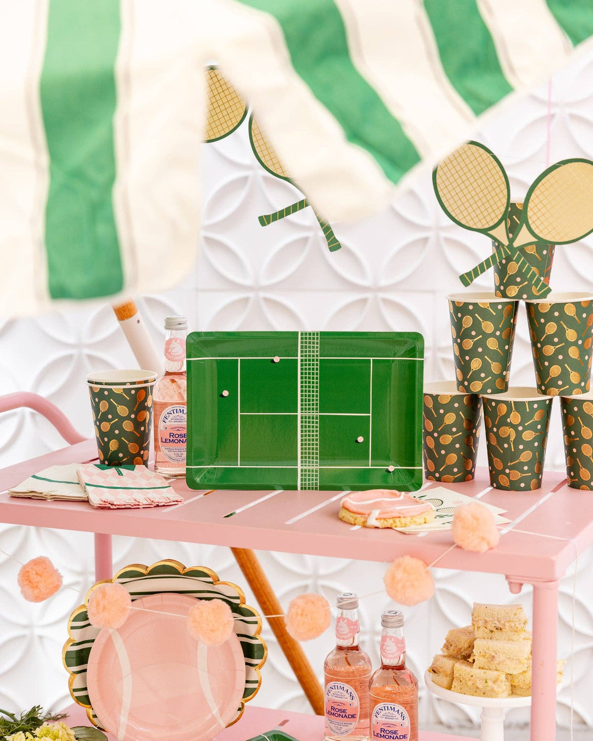 Tennis Court Paper Plates