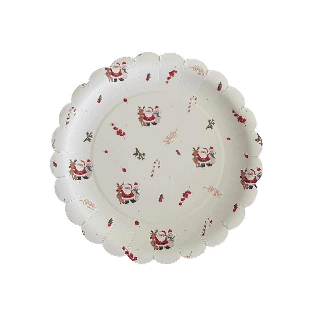 Sparkling Santa Paper Dessert Plates (12pcs) - The Preppy Bunny