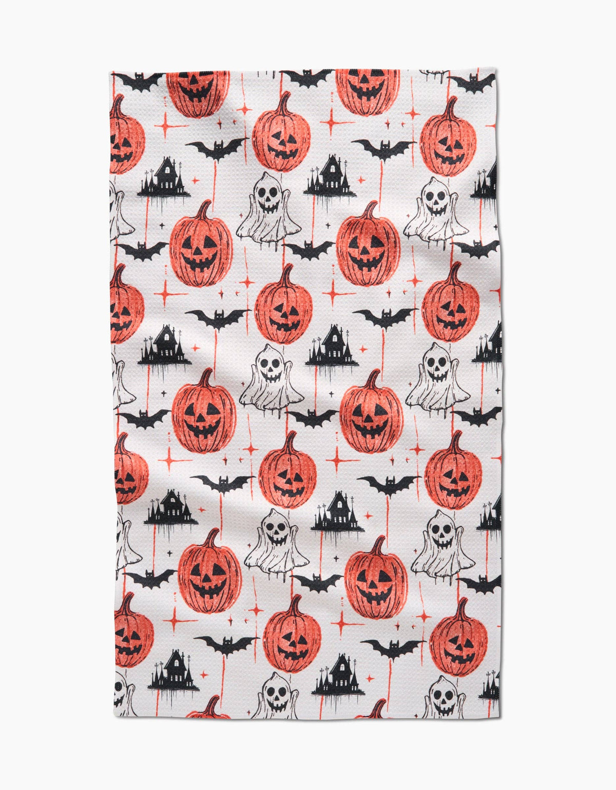 Halloween Is Here Tea Towel by Geometry - The Preppy Bunny