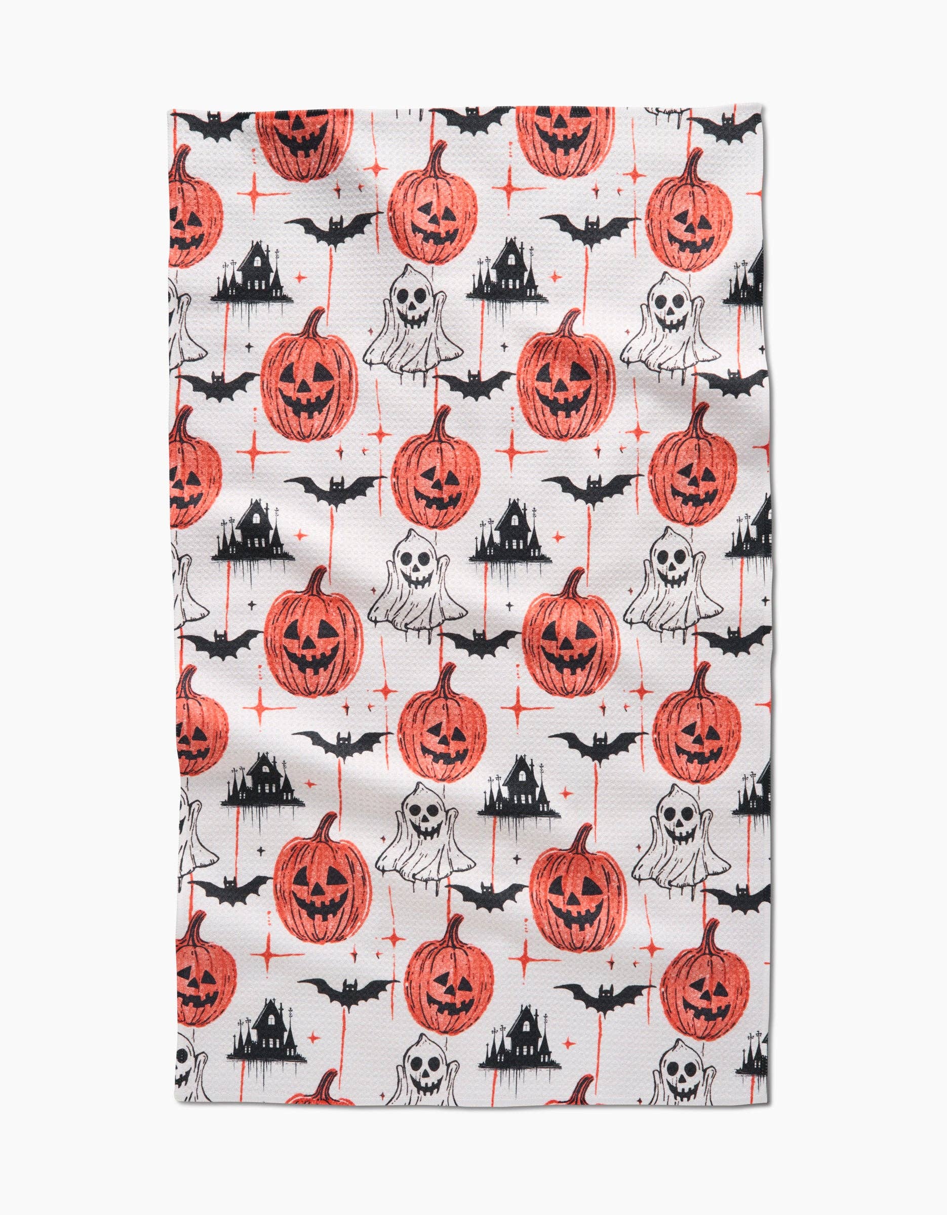Halloween Is Here Tea Towel by Geometry - The Preppy Bunny