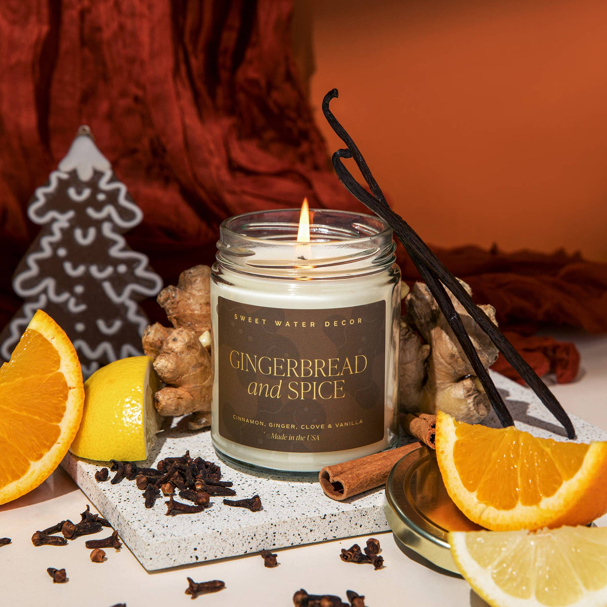 Gingerbread and Spice 9 oz Soy Candle - The Preppy Bunny