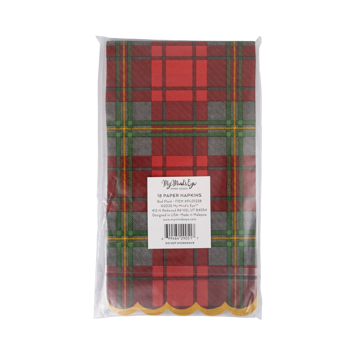 Red Christmas Plaid Paper Dinner Napkins - The Preppy Bunny