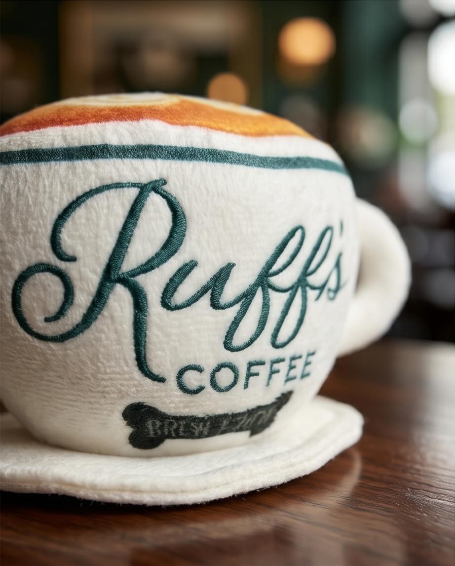 Ruff's Coffee Cup  | Plush Squeaker Dog Toy
