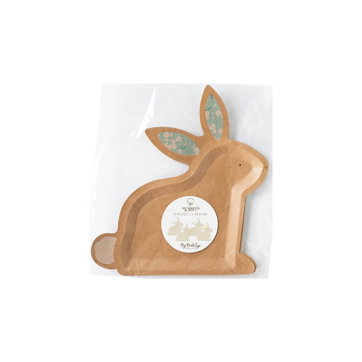 Kraft Bunny Shaped Paper Plate Set - The Preppy Bunny