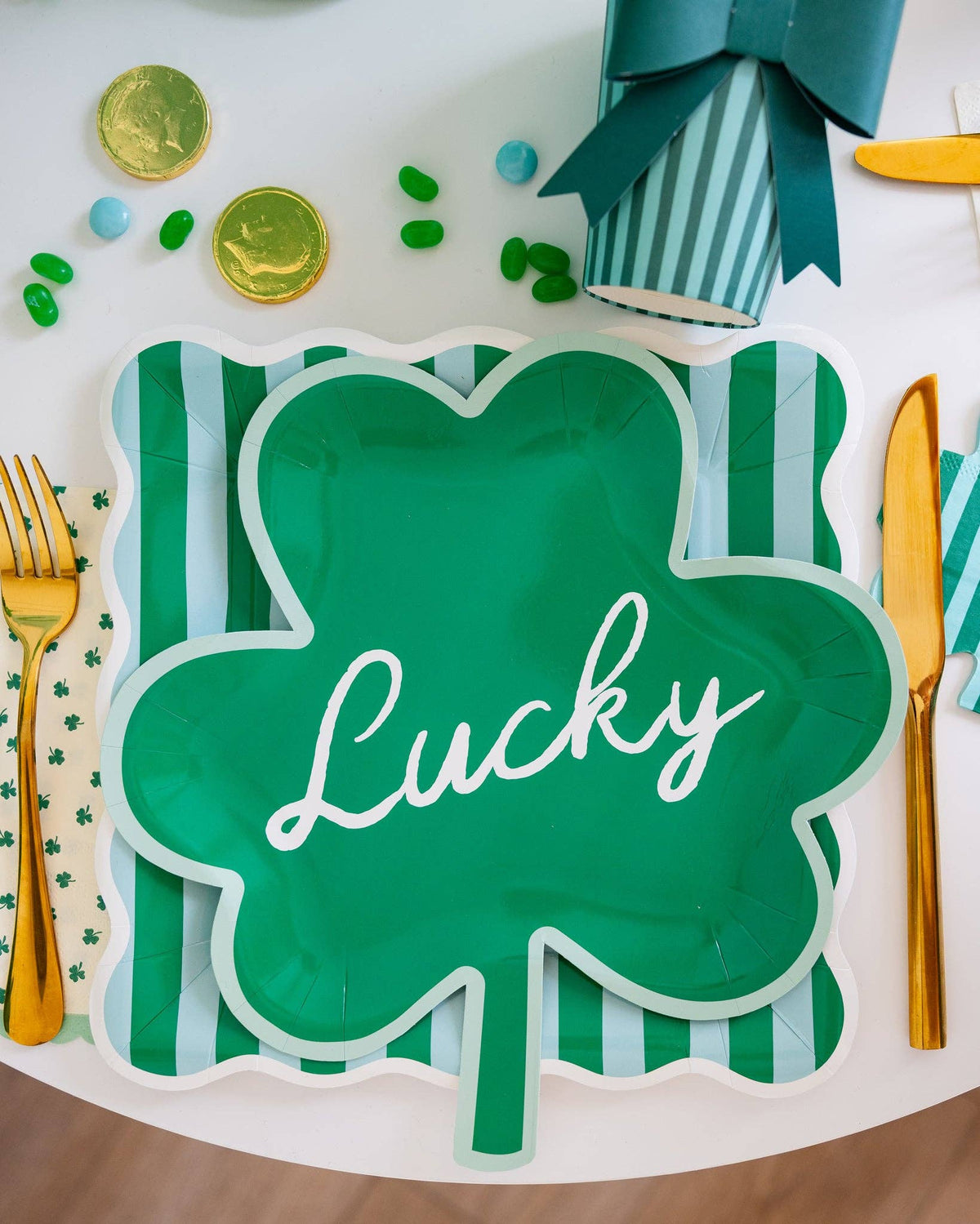 Lucky Shamrock Shaped Plates - The Preppy Bunny