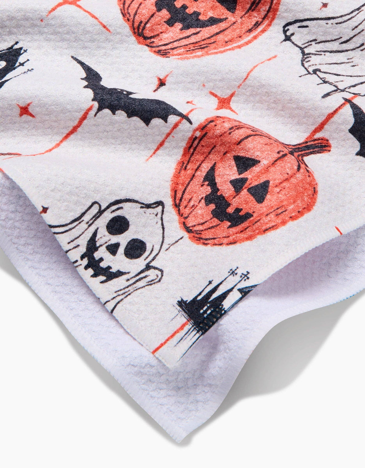 Halloween Is Here Tea Towel by Geometry - The Preppy Bunny