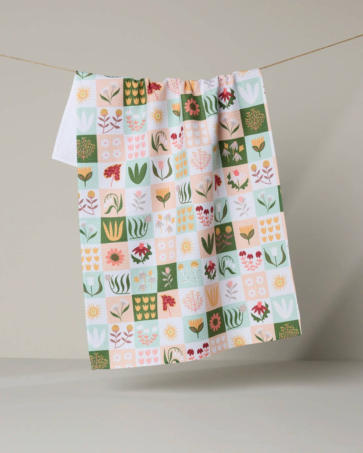 Patchwork Garden Tea Towel by Geometry