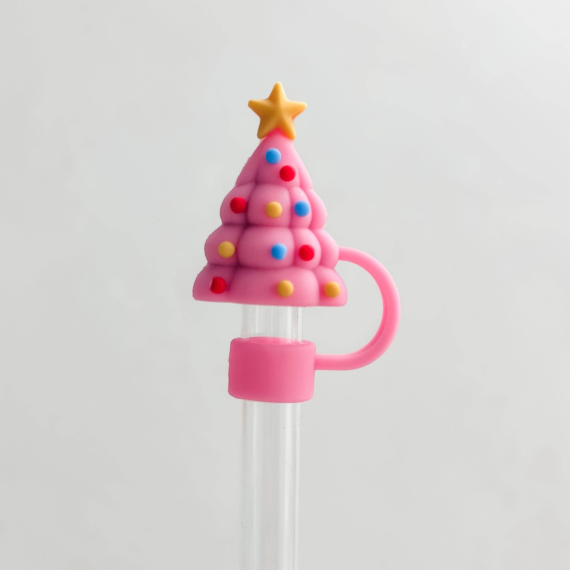 Pink Christmas Tree Straw Cover 10MM - The Preppy Bunny