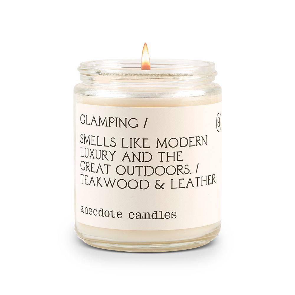 Glamping (Teakwood &amp; Leather) Candle: 7.8 oz Glass Jar - The Preppy Bunny