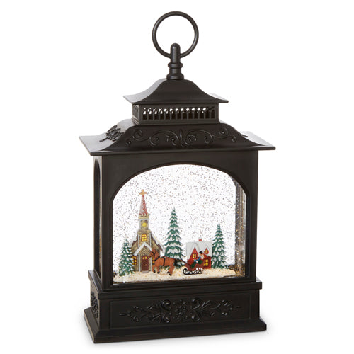 11" Town Scene Musical Lighted Lantern - The Preppy Bunny