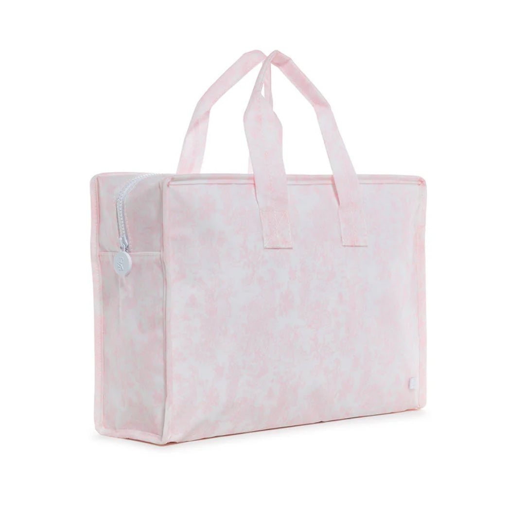 Pink outlet toile shopping tote