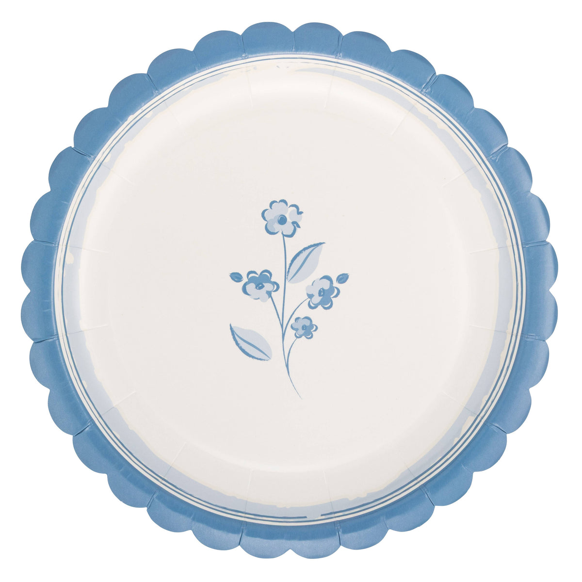 Round Blue Flower 8" Plates - The Preppy Bunny