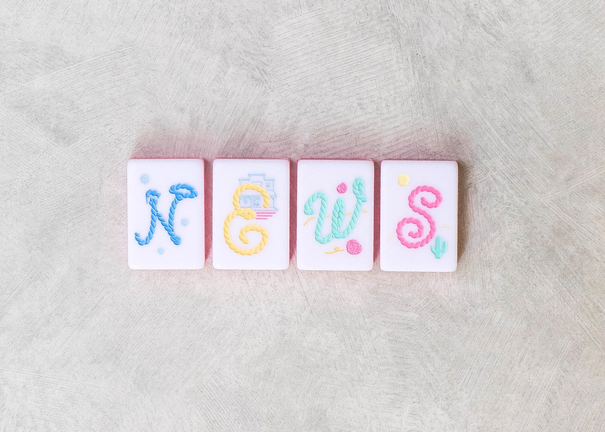 Miss Cowgirl Mahjong Tile Set - The Preppy Bunny