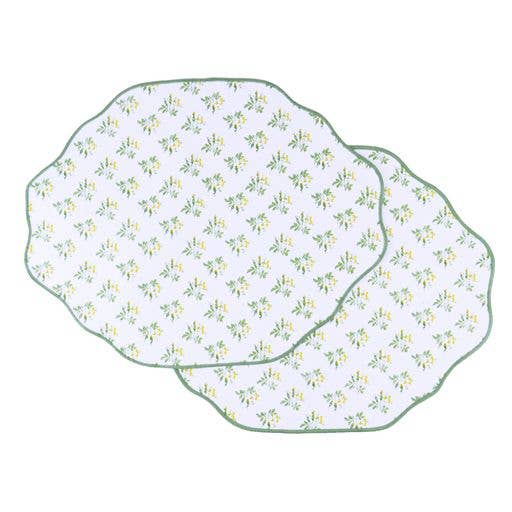 Garden Buds Scalloped Reversible Placemat Set - The Preppy Bunny