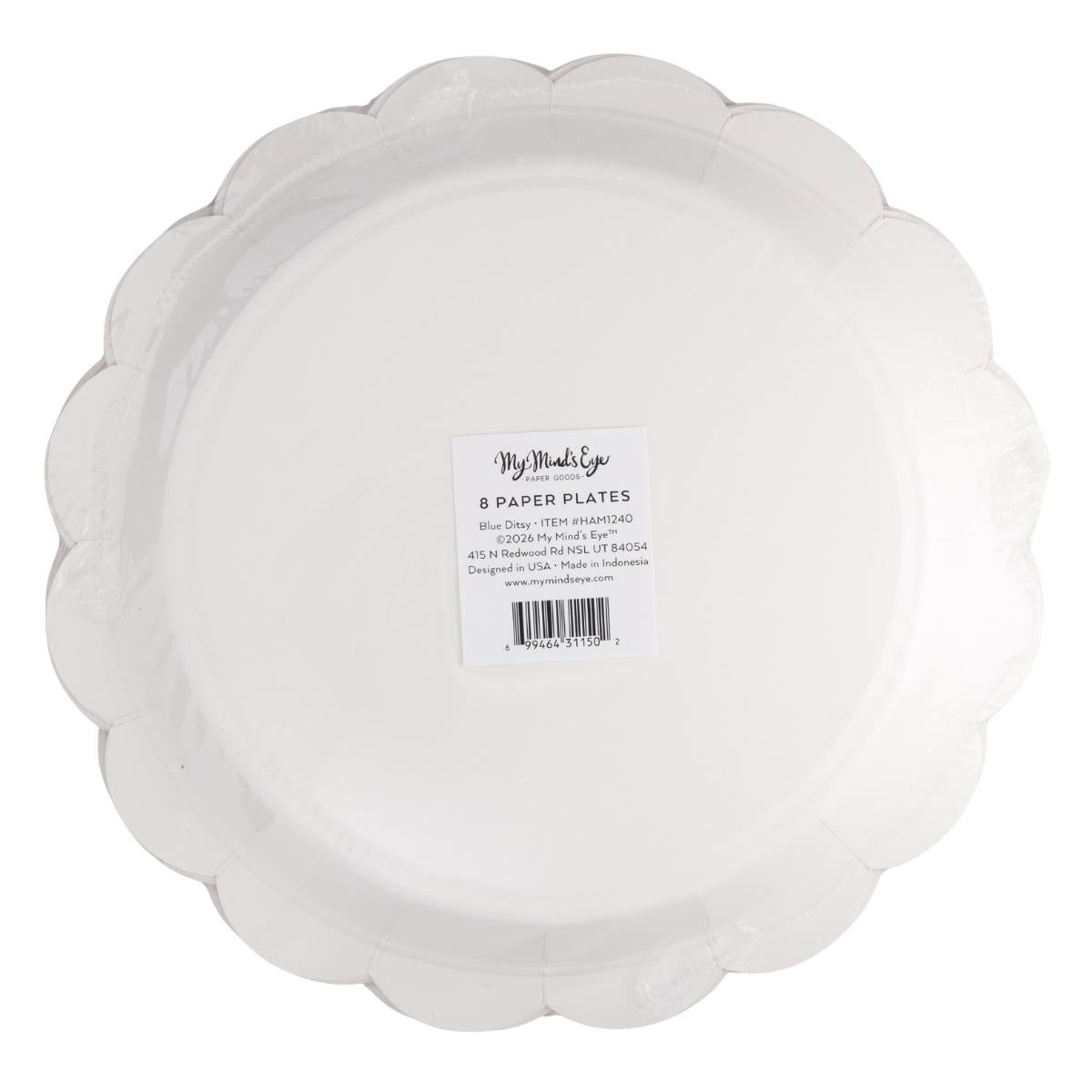 Blue Ditsy Floral Paper Plates