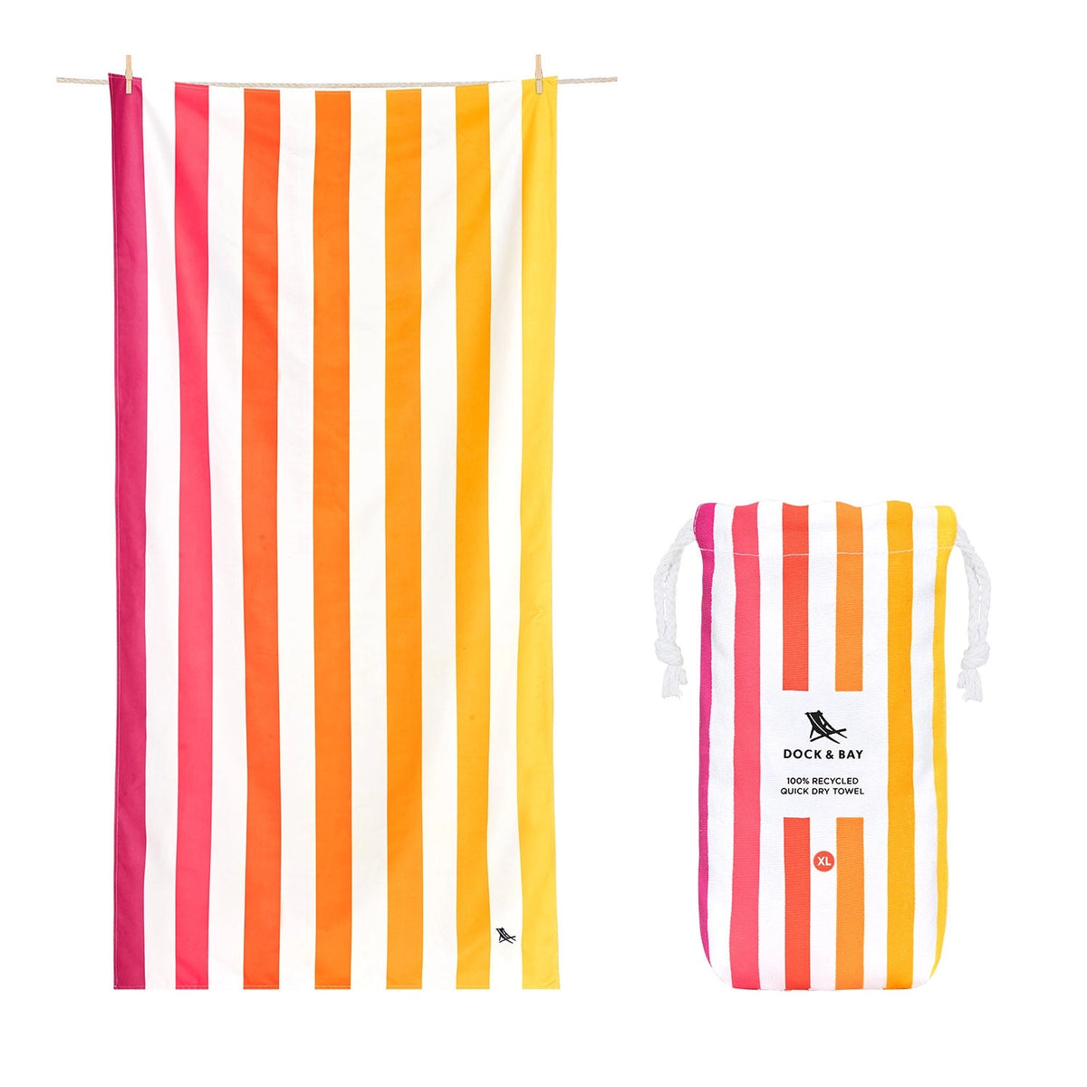 Dock &amp; Bay Quick Dry Towels - Peach Sunrise - 2 sizes - The Preppy Bunny