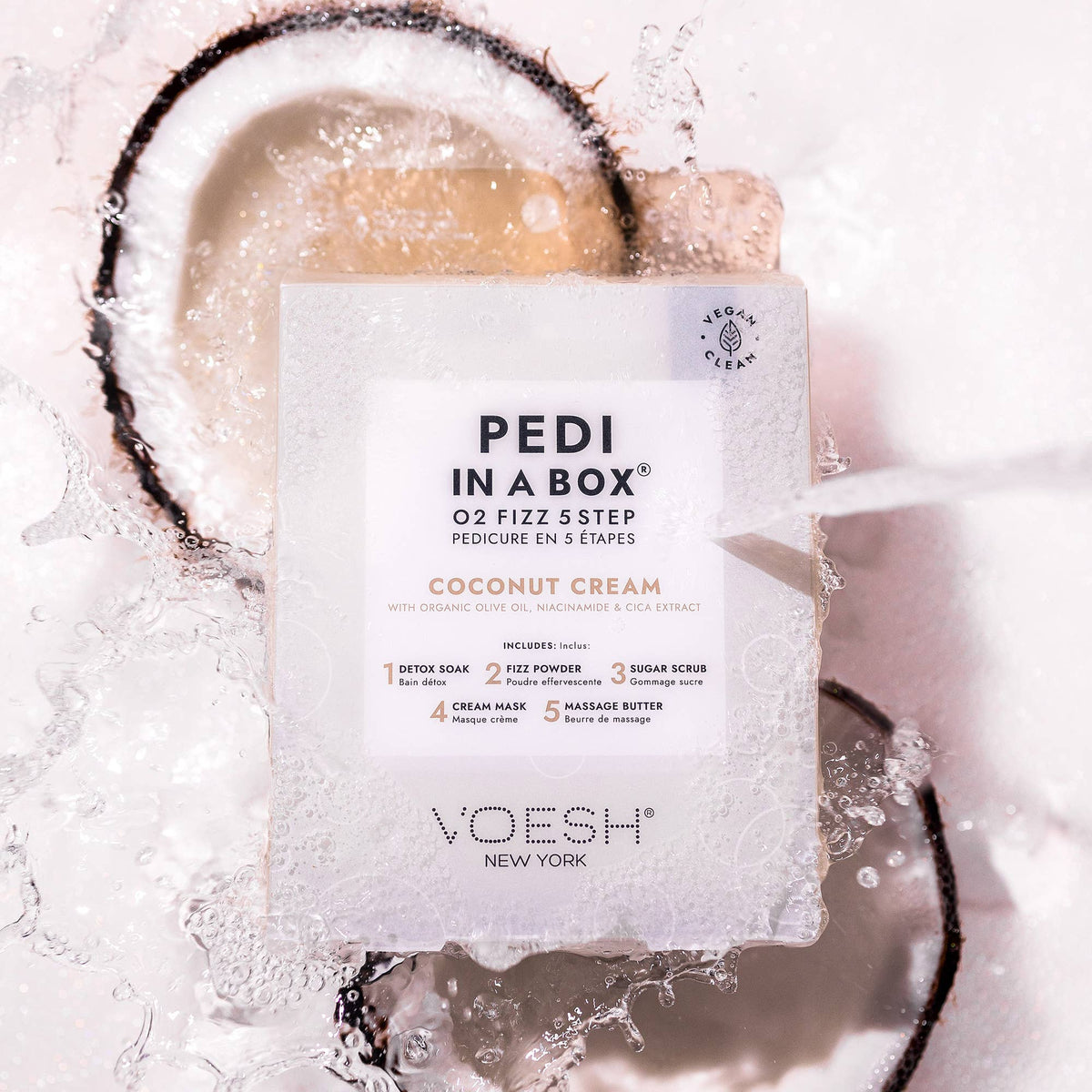Pedi in a Box 5 Step O2 Fizz - Coconut Cream - The Preppy Bunny