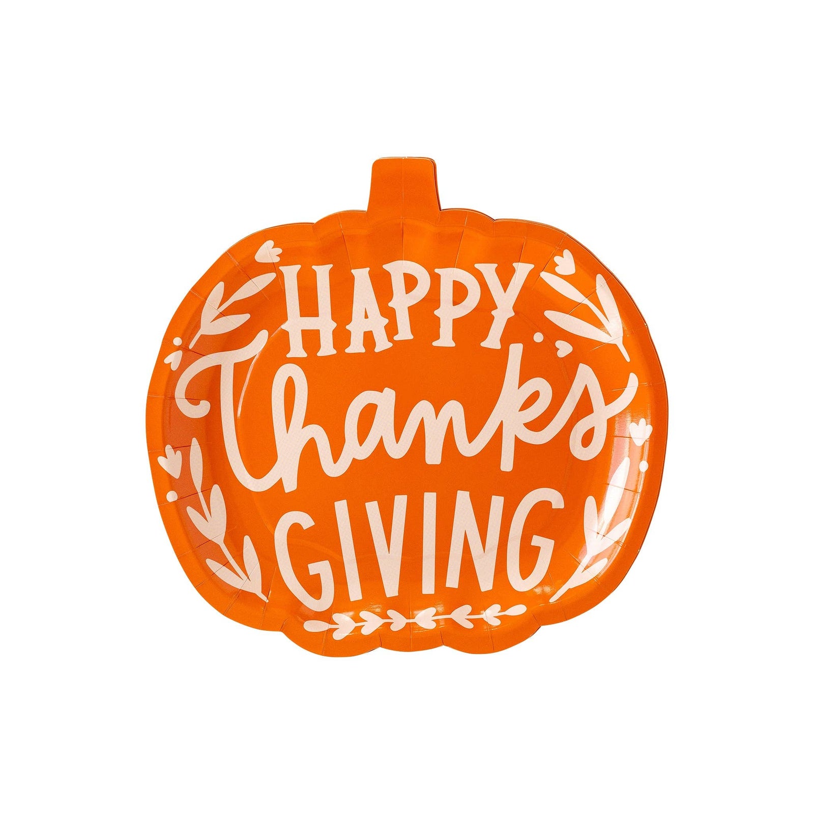 Happy Thanksgiving Pumpkin Paper Plates - The Preppy Bunny