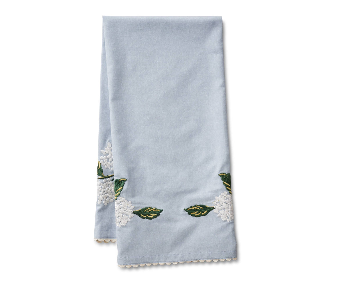 Hydrangea Embroidered Tea Towel - The Preppy Bunny