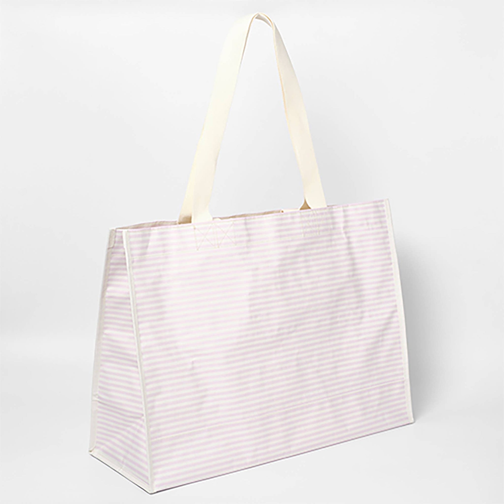 Carryall Beach Bag Lazy Days Pink Stripe - The Preppy Bunny