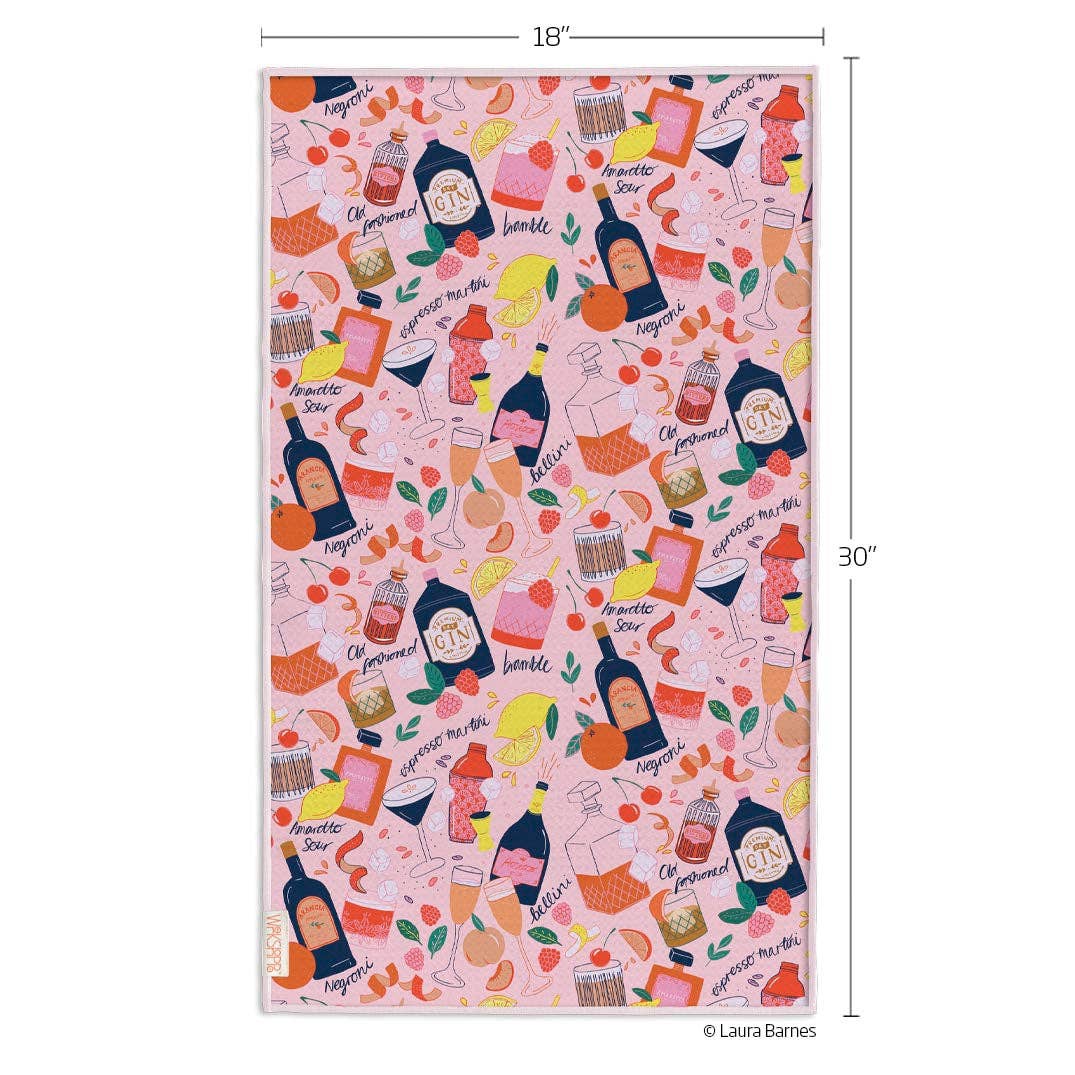 Cocktail Classics Microfiber Kitchen Towel