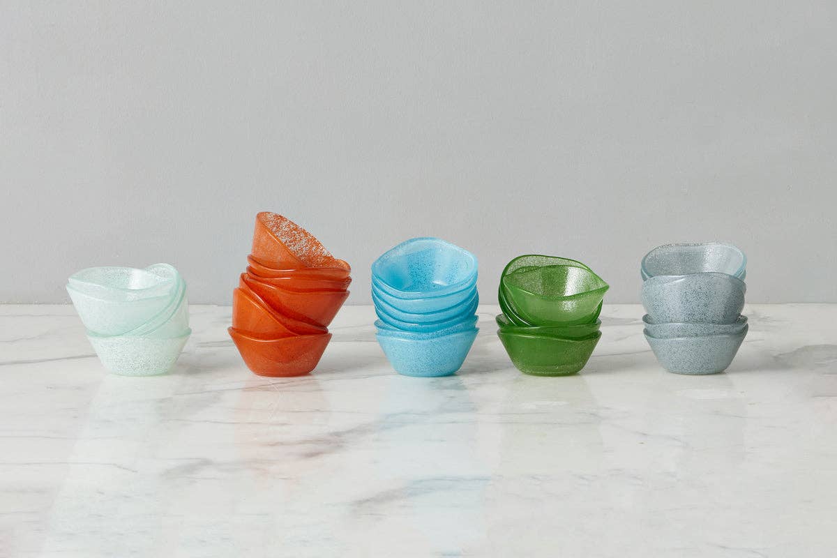 Glass Mini Round Dipping/Condiment Bowl in Grey - The Preppy Bunny