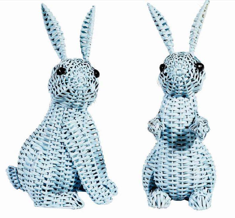 Pale Blue Wicker Bunny - The Preppy Bunny