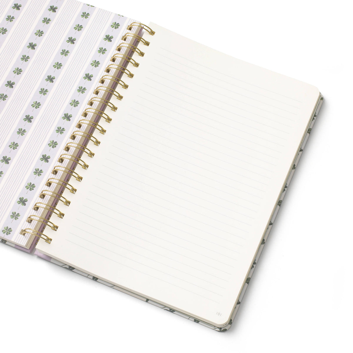 Lined Notebook, B5 Hardcover Spiral - Clover Vine