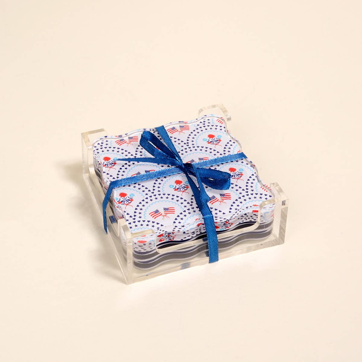 Acrylic Coaster Set in All American Darling - The Preppy Bunny