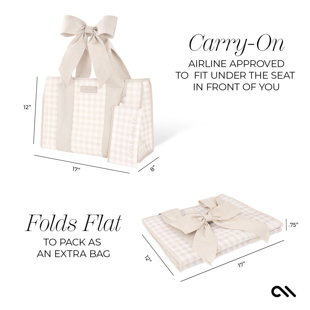 Case-Mate Latte Gingham Bow Jelly Tote Bag - The Preppy Bunny