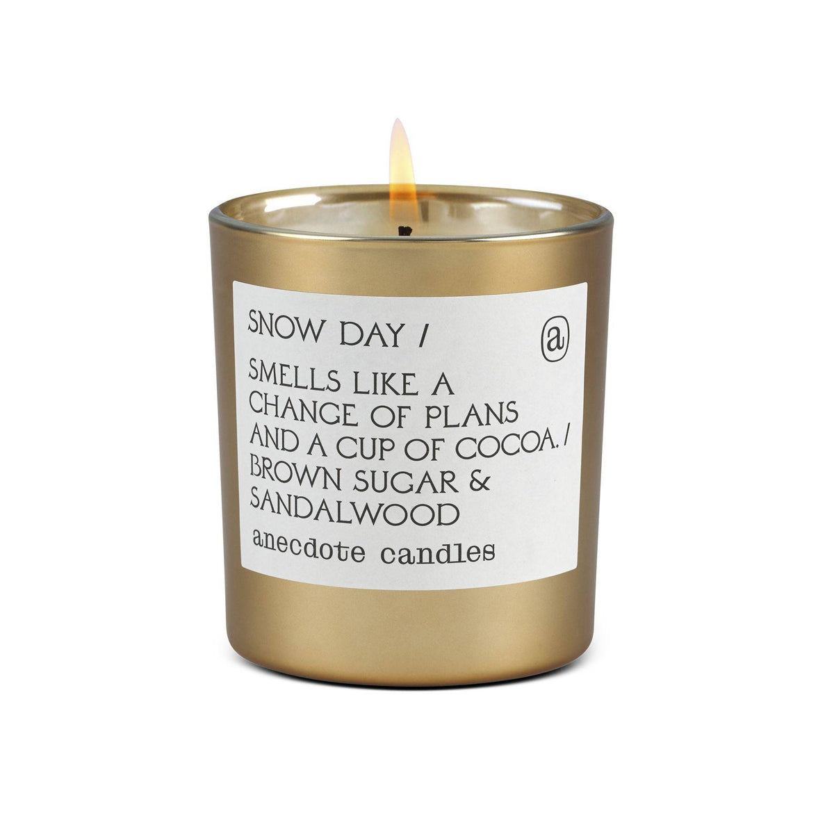 Snow Day (Brown Sugar &amp; Sandalwood) Gold Tumbler Candle - The Preppy Bunny