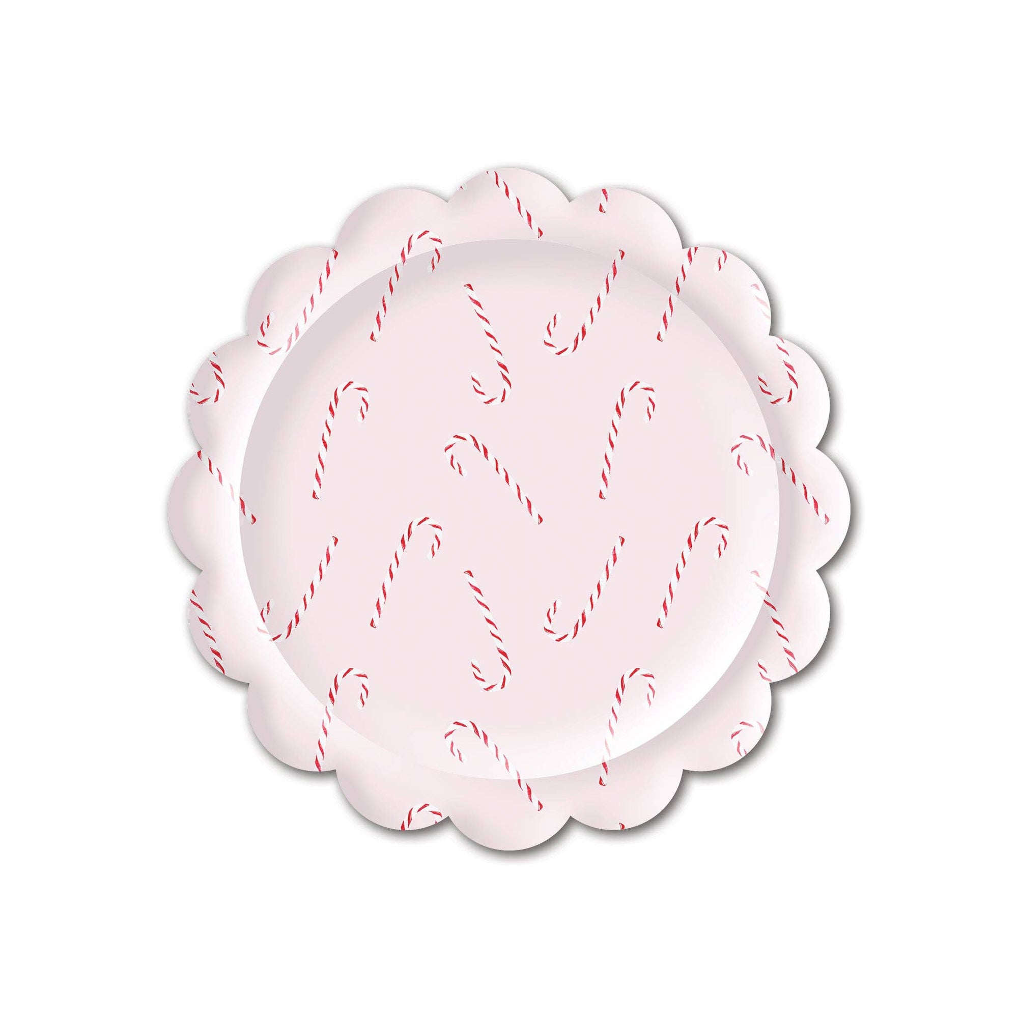 Whimsy Santa Scattered Candy Cane Paper Plates - The Preppy Bunny