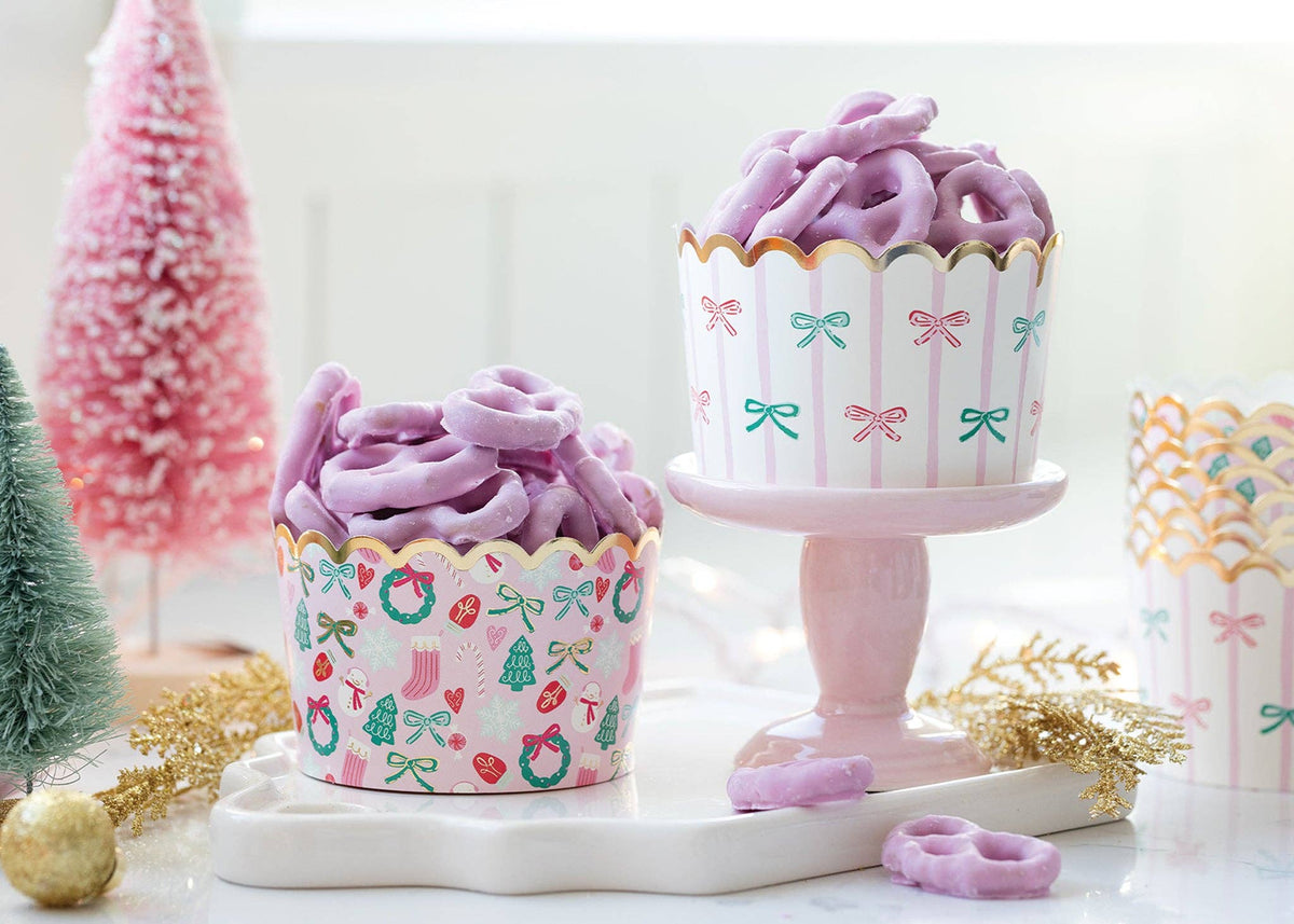 Foiled JUMBO Bows/Icons 8 oz Baking Cups (40 ct) - The Preppy Bunny