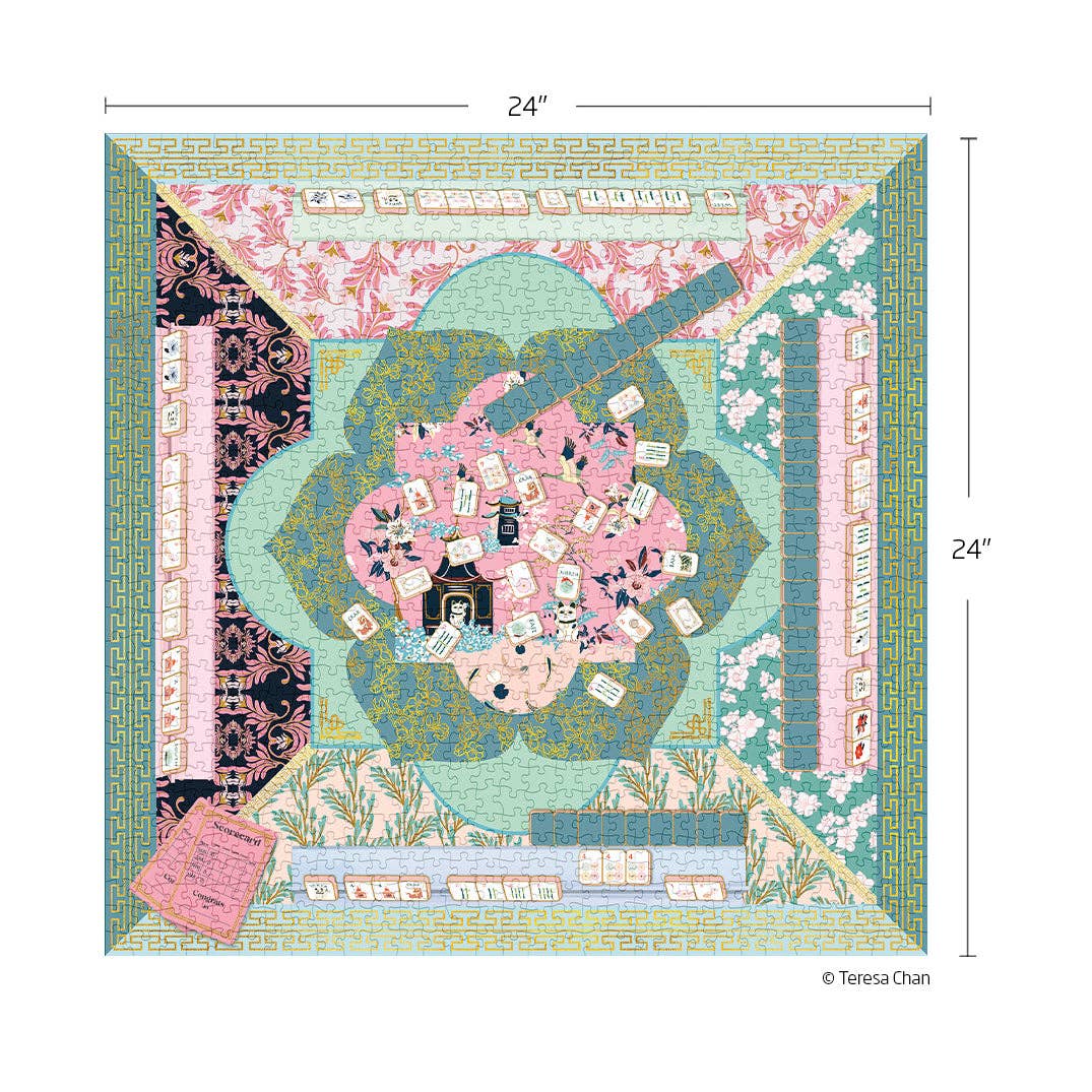Let's Play Mahjong 1000 Piece Puzzle - The Preppy Bunny