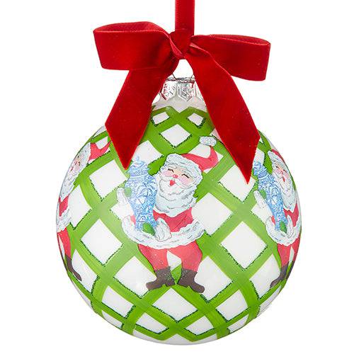 Santa with Ginger Jar Ornament - The Preppy Bunny