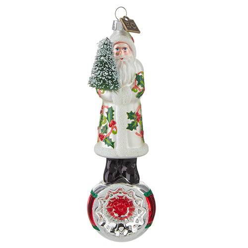 Holly Santa Ornament - The Preppy Bunny