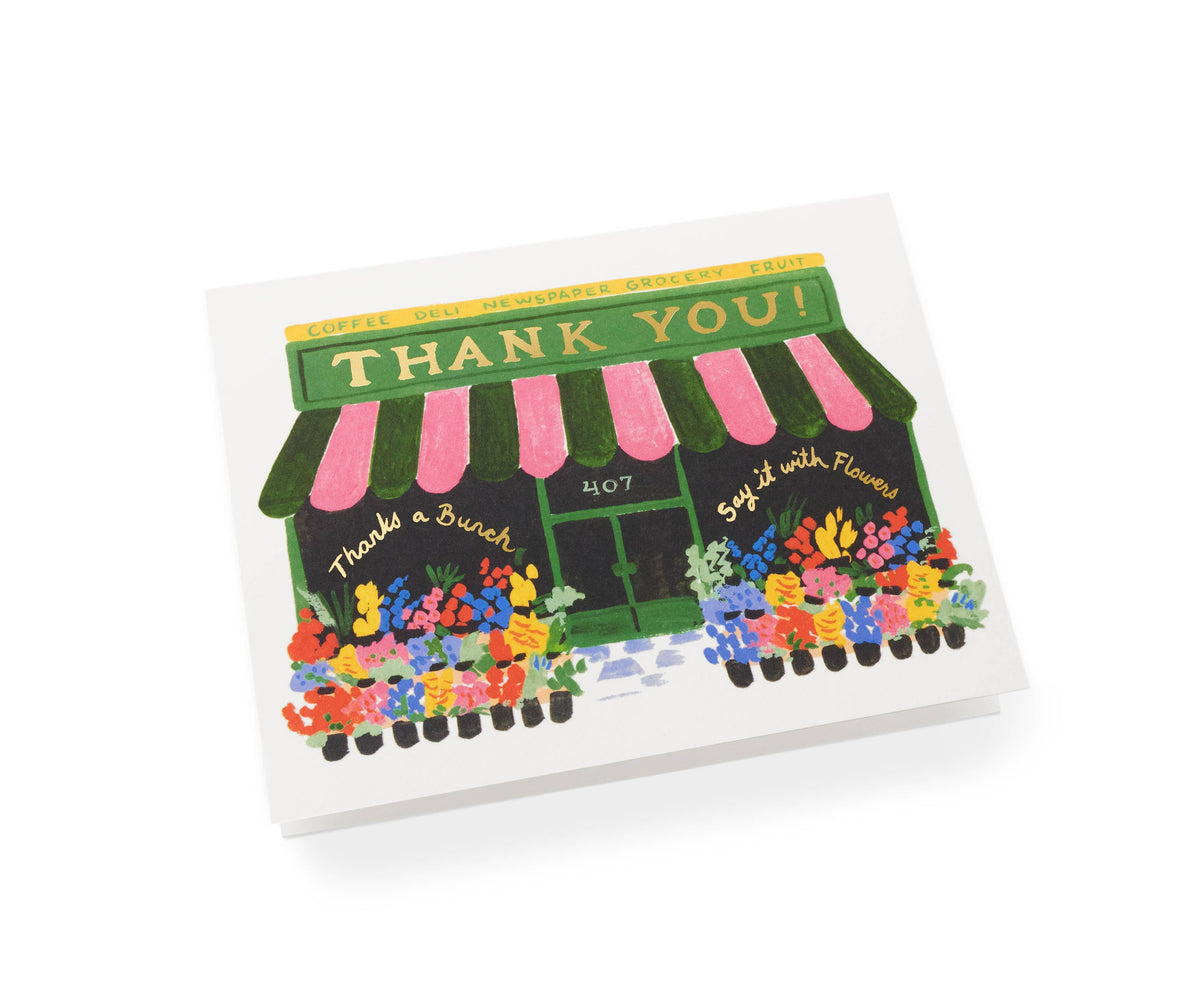 Flower Shop Thank You Card - The Preppy Bunny