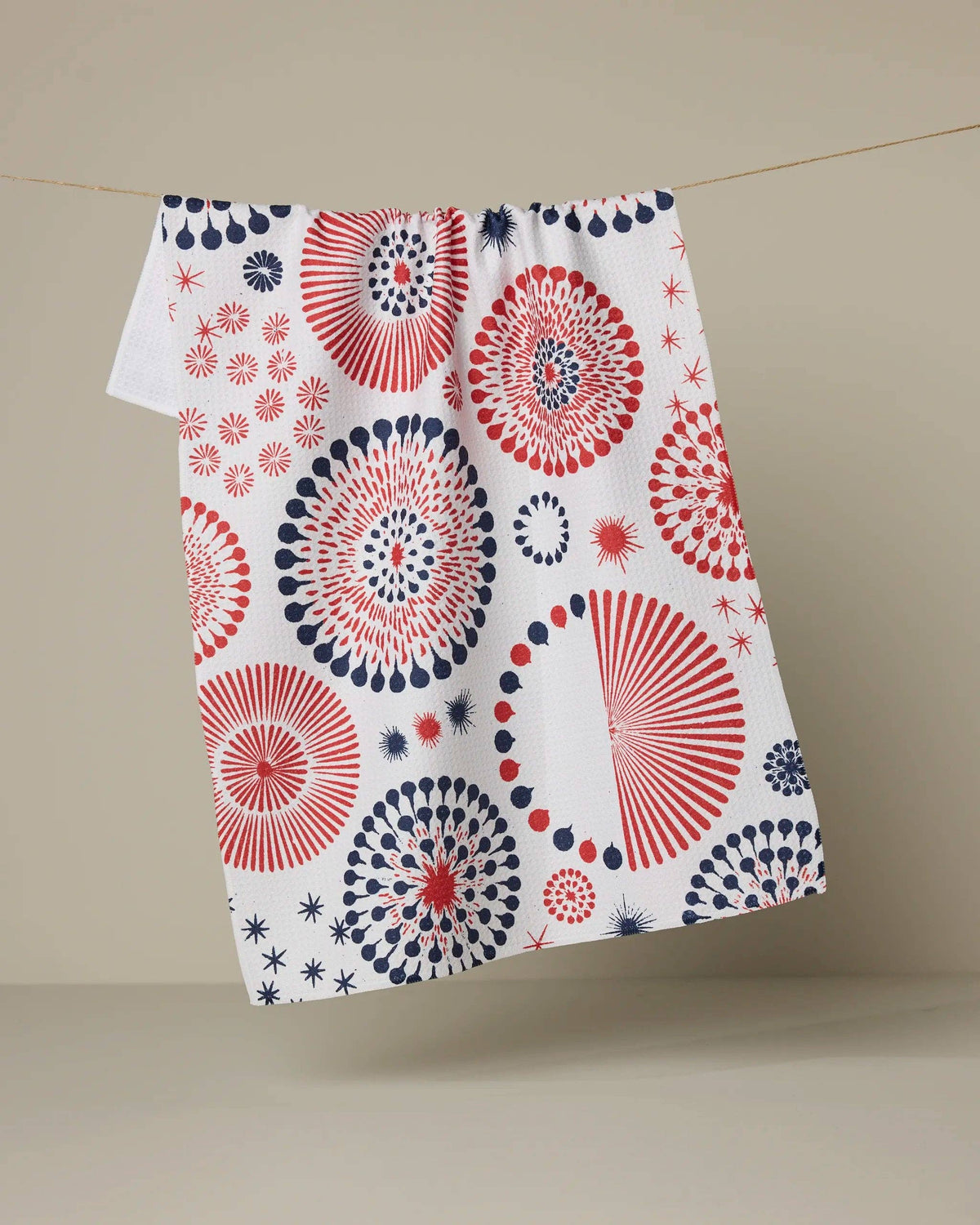 Freedom Sparks Blue Tea Towel by Geometry