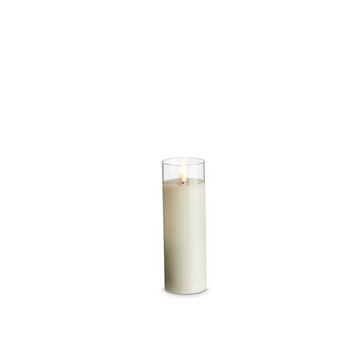 Glass Ivory Pillar Candle 2&quot; x 6&quot; - Battery Operated - The Preppy Bunny