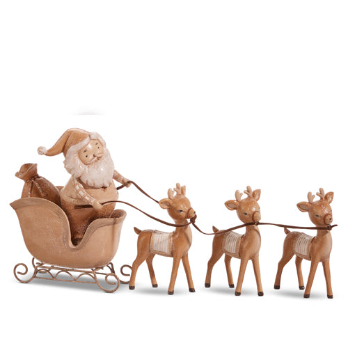 14&quot; Whimsical Santa &amp; Reindeer