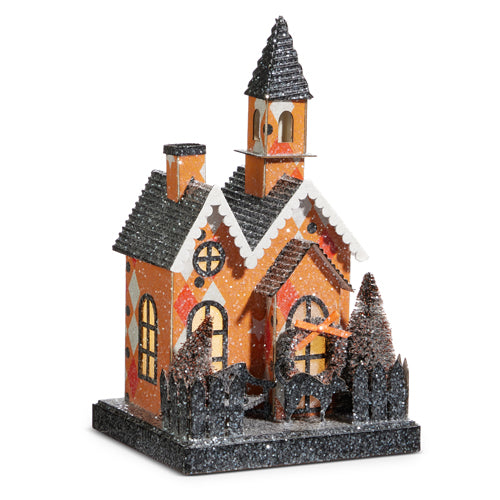 Lighted Halloween Church