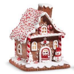 7&quot; Lighted Peppermint Gingerbread House