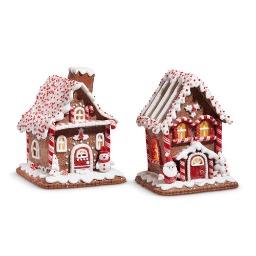 7&quot; Lighted Peppermint Gingerbread House