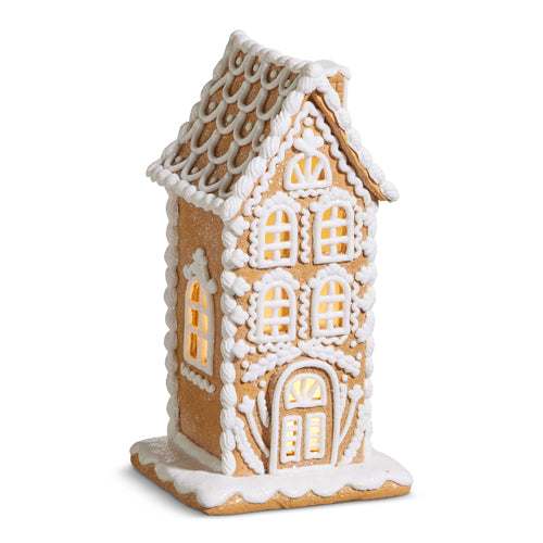 10&quot; Lighted Gingerbread House