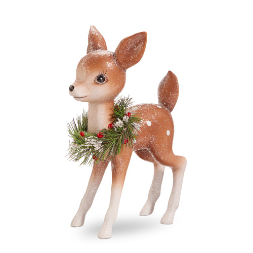 Retro Deer with Wreath