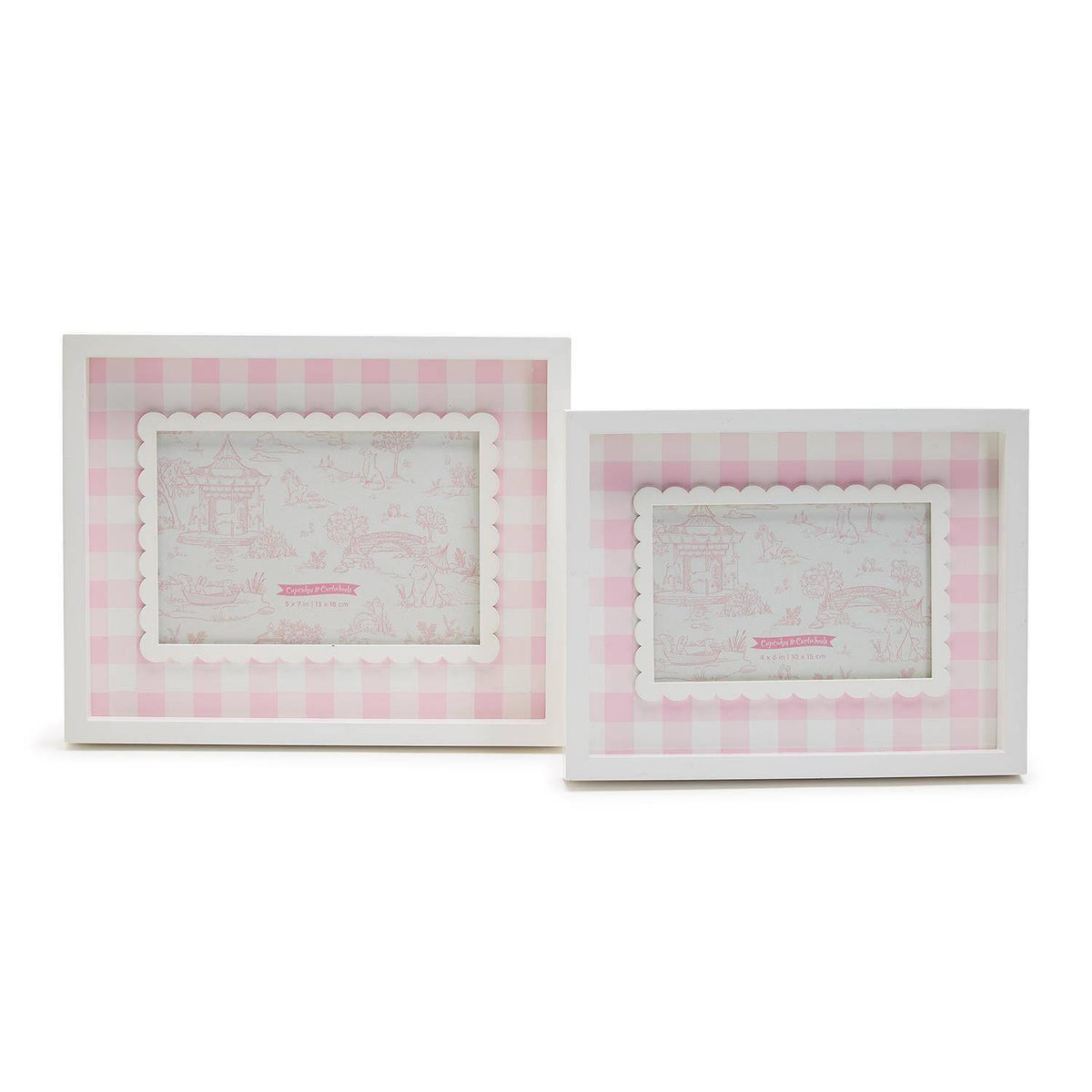 Pink Gingham Photo Frame - 2 sizes available - The Preppy Bunny